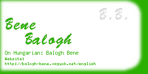 bene balogh business card